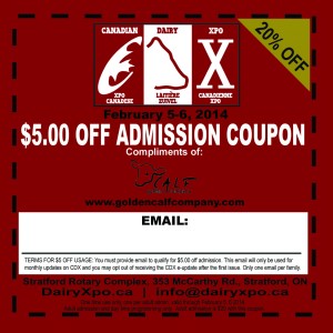 Canadian Dairy Xpo $5 off admission coupon